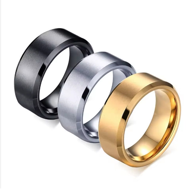 Classic Smooth Edge Brushed Tungsten Carbide Ring
