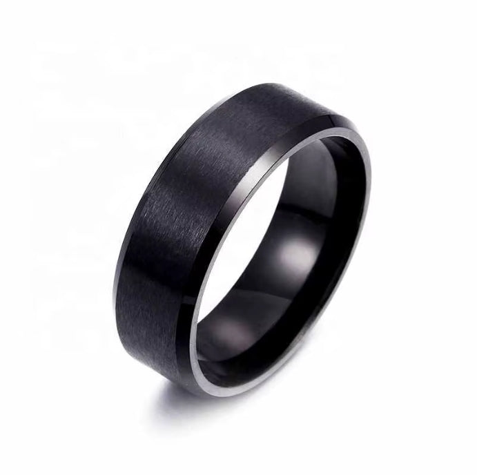 Classic Smooth Edge Brushed Tungsten Carbide Ring