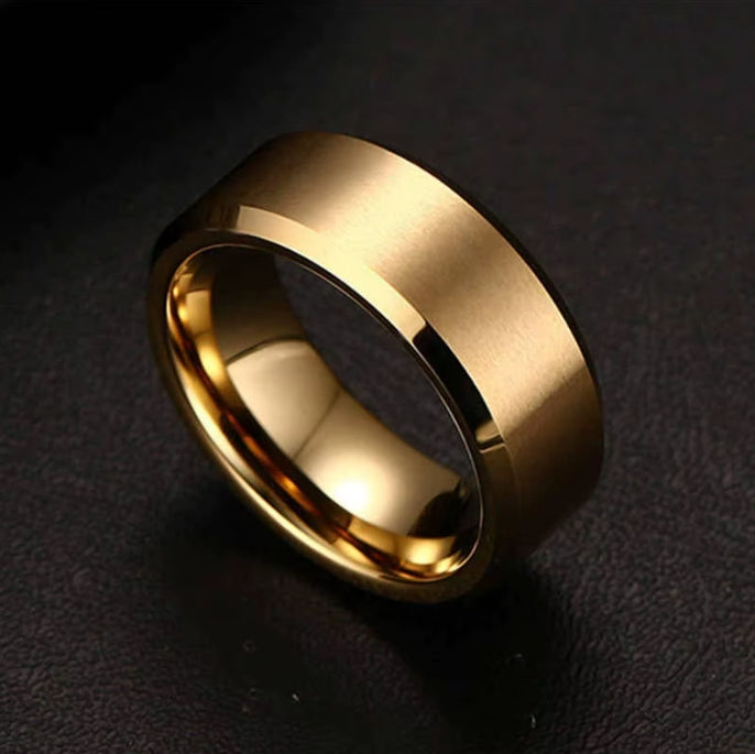 Classic Smooth Edge Brushed Tungsten Carbide Ring