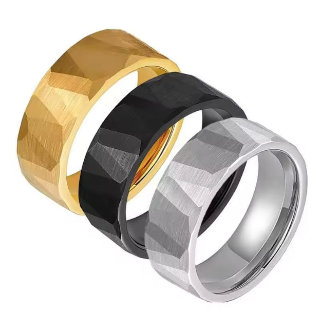 Faceted Tungsten Carbine Ring