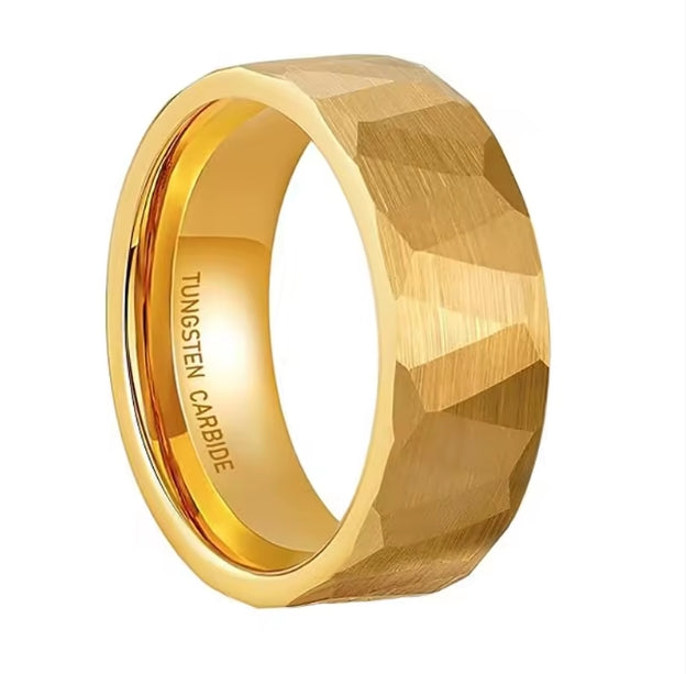 Faceted Tungsten Carbine Ring