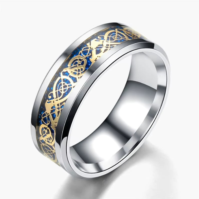 Dragon Inlay Tungsten Carbide Ring