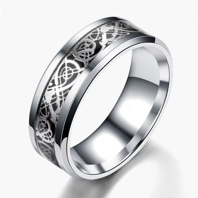 Dragon Inlay Tungsten Carbide Ring