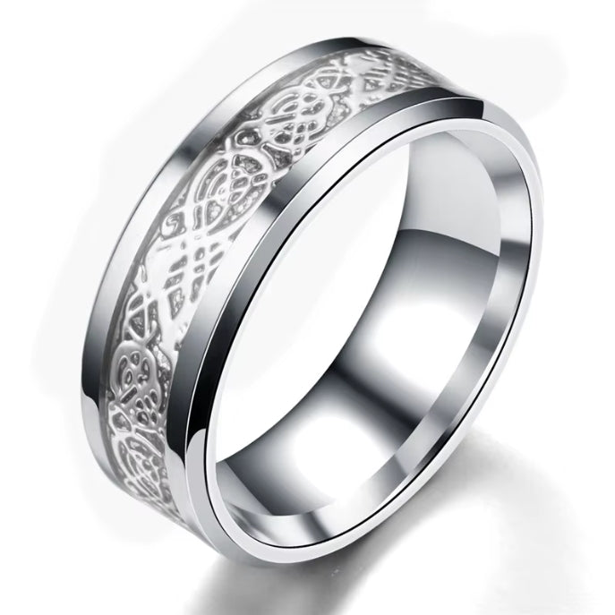 Dragon Inlay Tungsten Carbide Ring