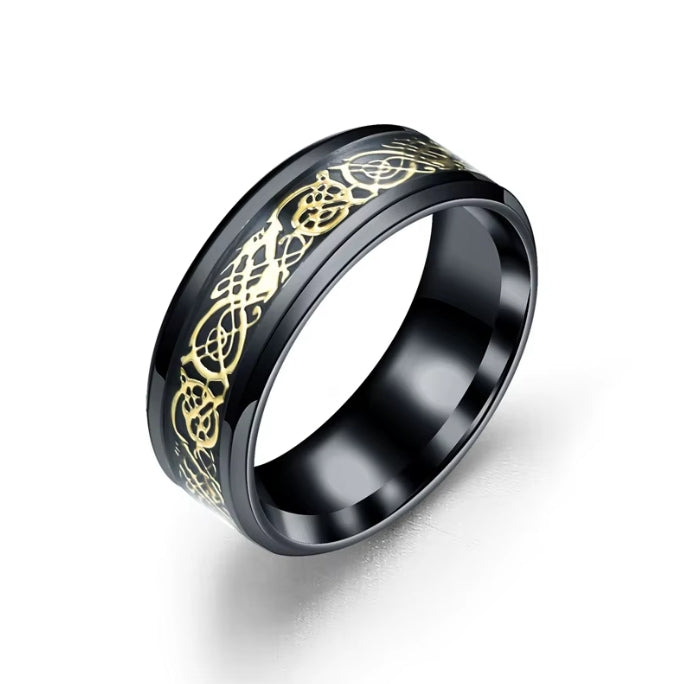 Dragon Inlay Tungsten Carbide Ring