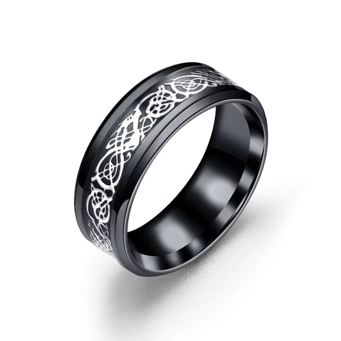 Dragon Inlay Tungsten Carbide Ring