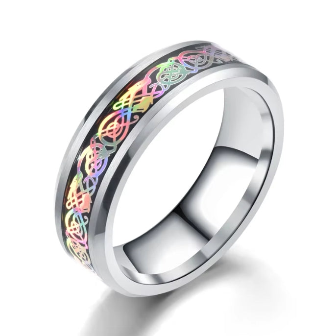 Dragon Inlay Tungsten Carbide Ring