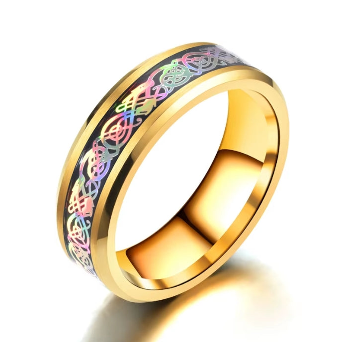 Dragon Inlay Tungsten Carbide Ring