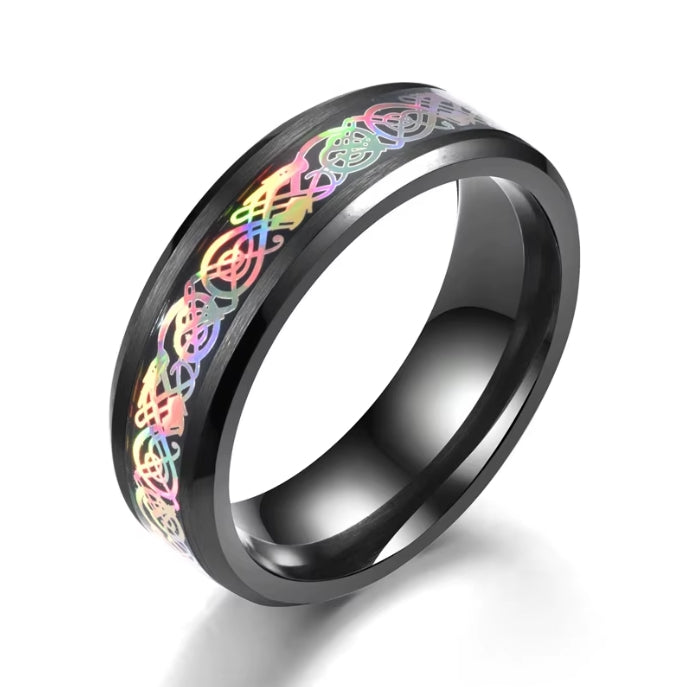 Dragon Inlay Tungsten Carbide Ring