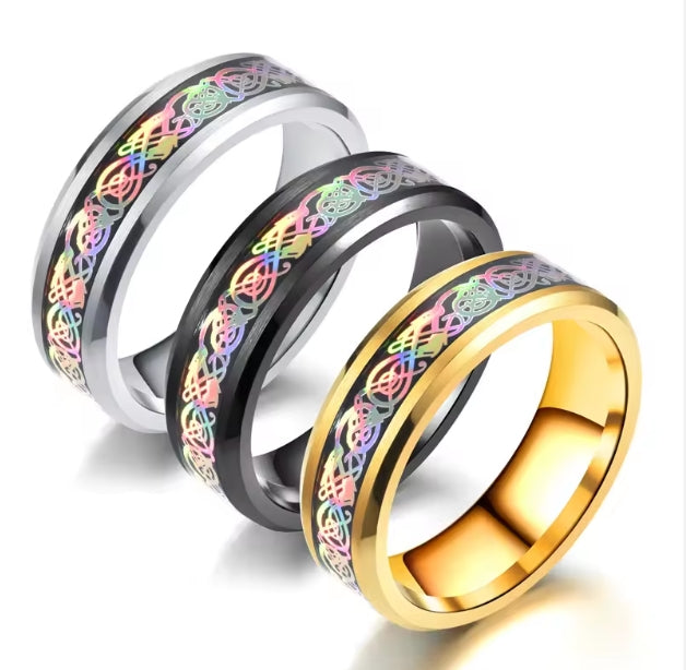 Dragon Inlay Tungsten Carbide Ring