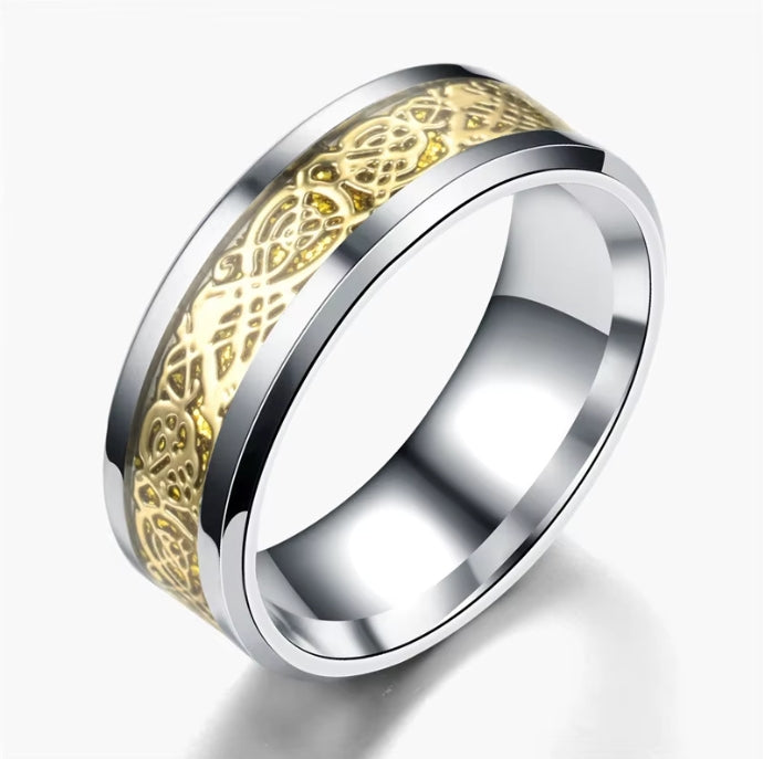 Dragon Inlay Tungsten Carbide Ring